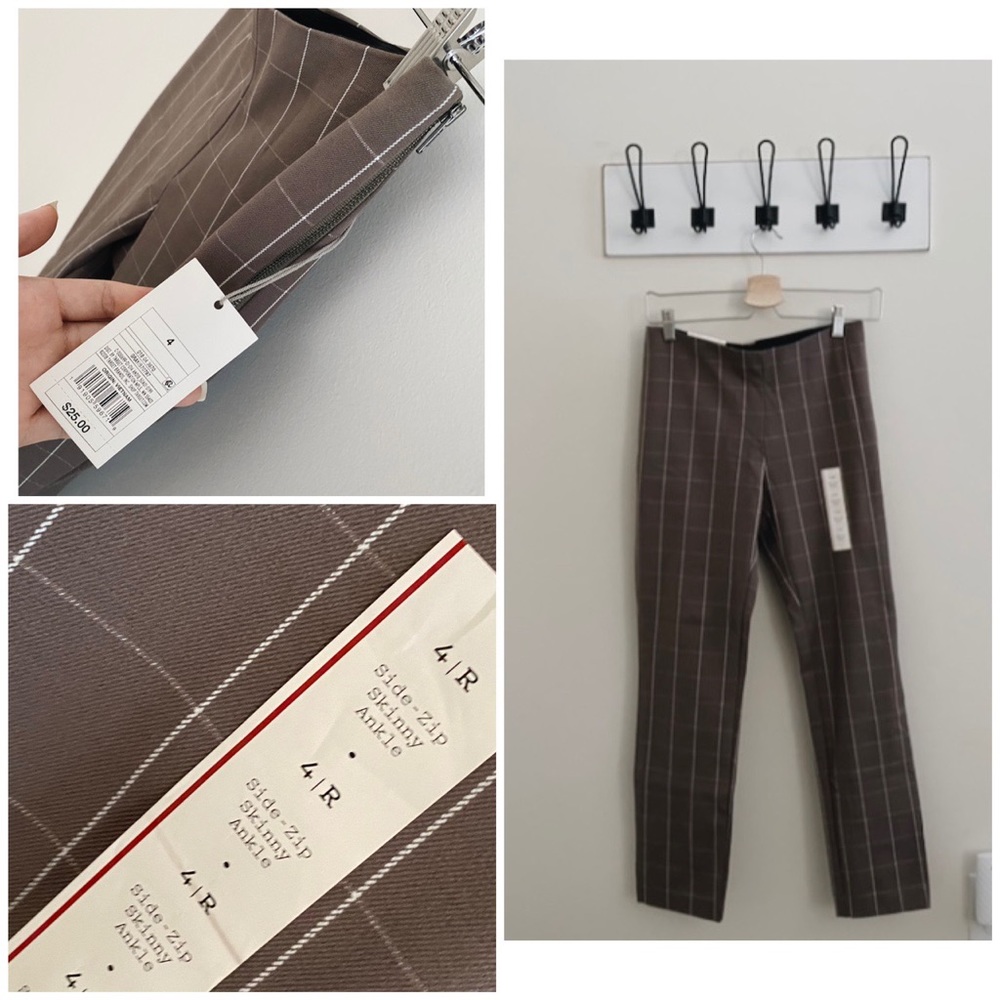Brown Skinny Stripe Pants